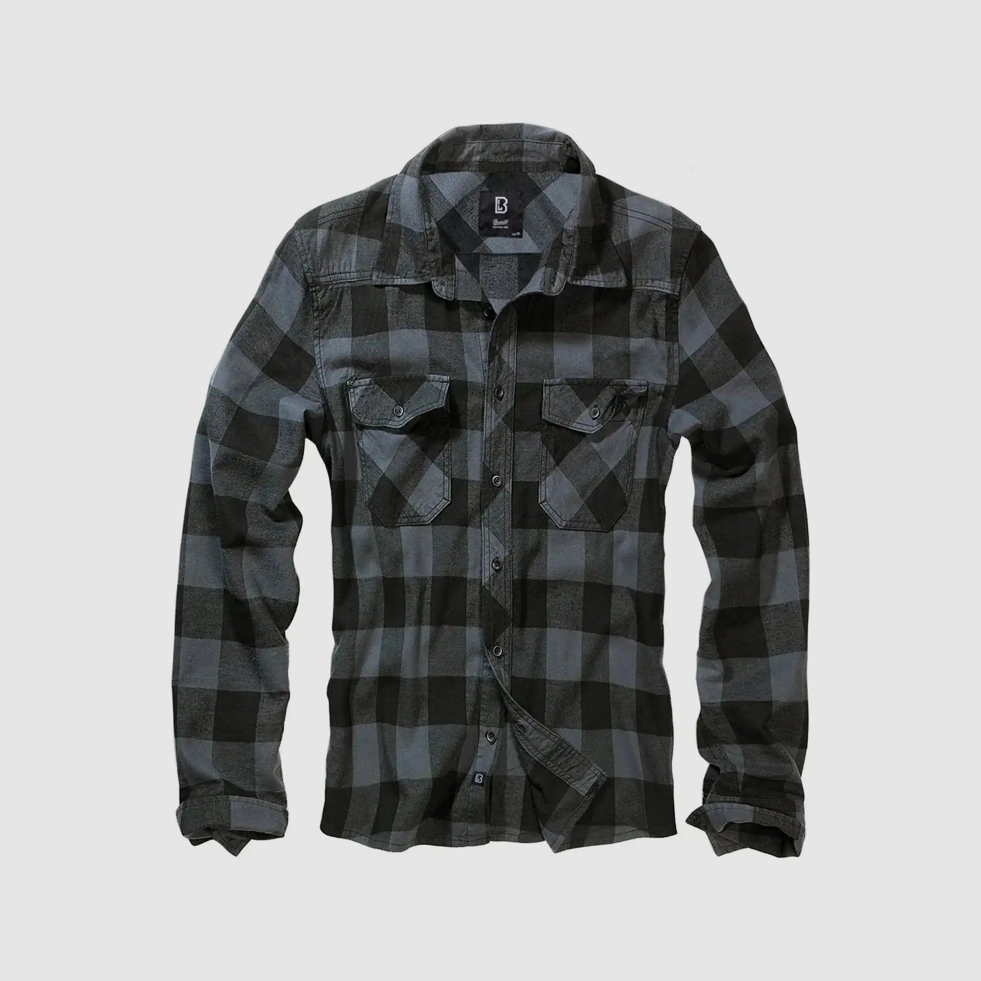 Chemise à carreaux Brandit Longsleeve - Noir Gris / S Hommes