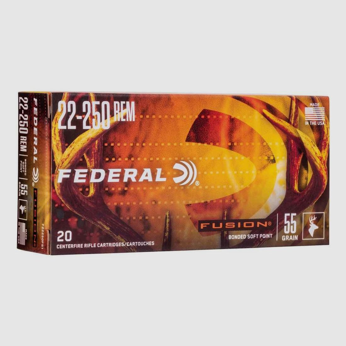 22-250 Rem. Fusion .55 grs. Munizioni Federali