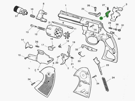 Spannheber fĂĽr Schreckschuss-, Gas-, Signalrevolver Reck Python, Ersatzteil