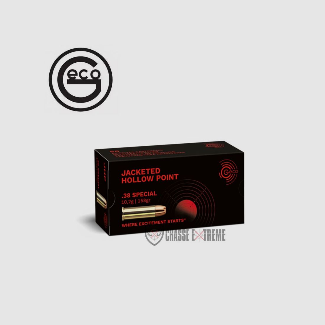 50 cartucce GECO cal 38 Special 158gr JHP