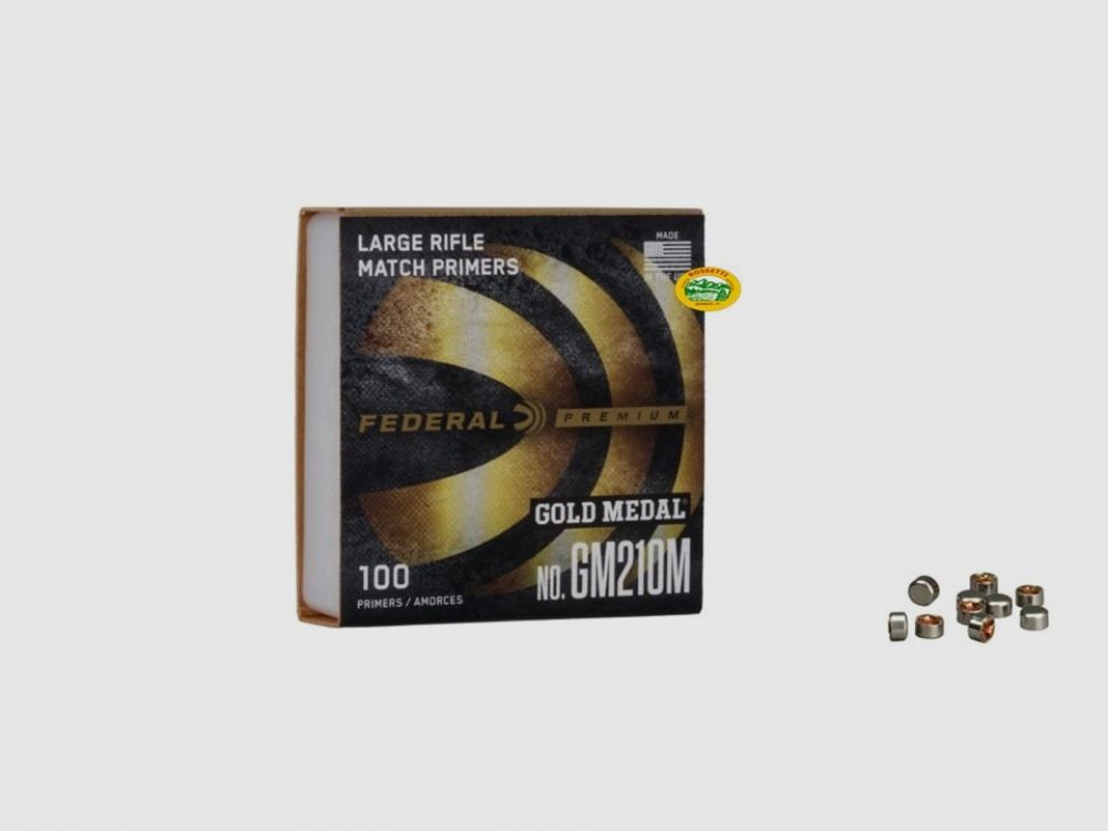 FEDERAL ZÜNDHÜTCHEN GM210M LARGE RIFLE MATCH konf. 100 Stück