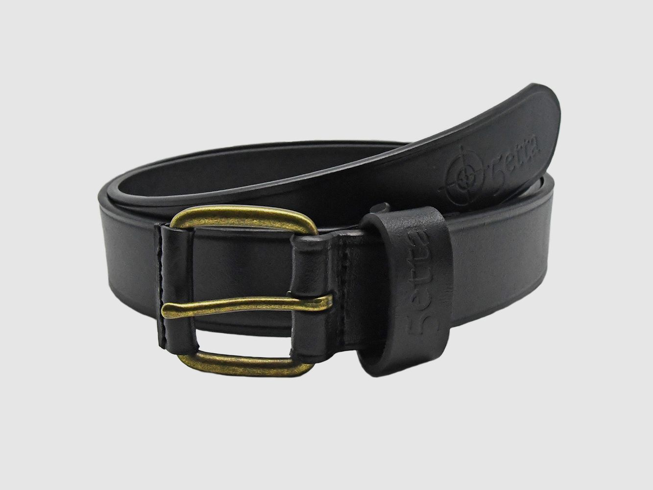 5etta leather belt black 35 mm - 85cm