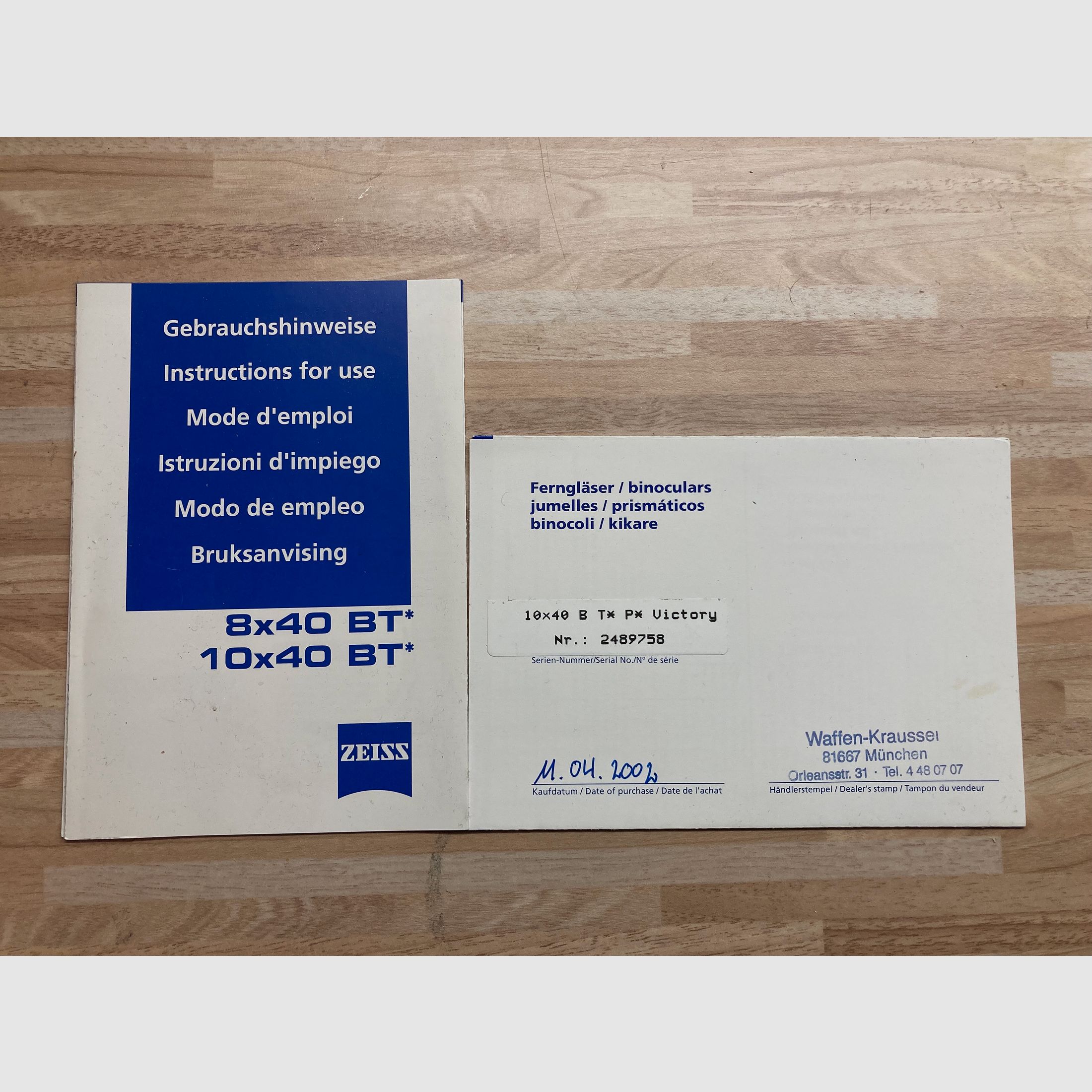 Zeiss Fernglas 10x40 BT