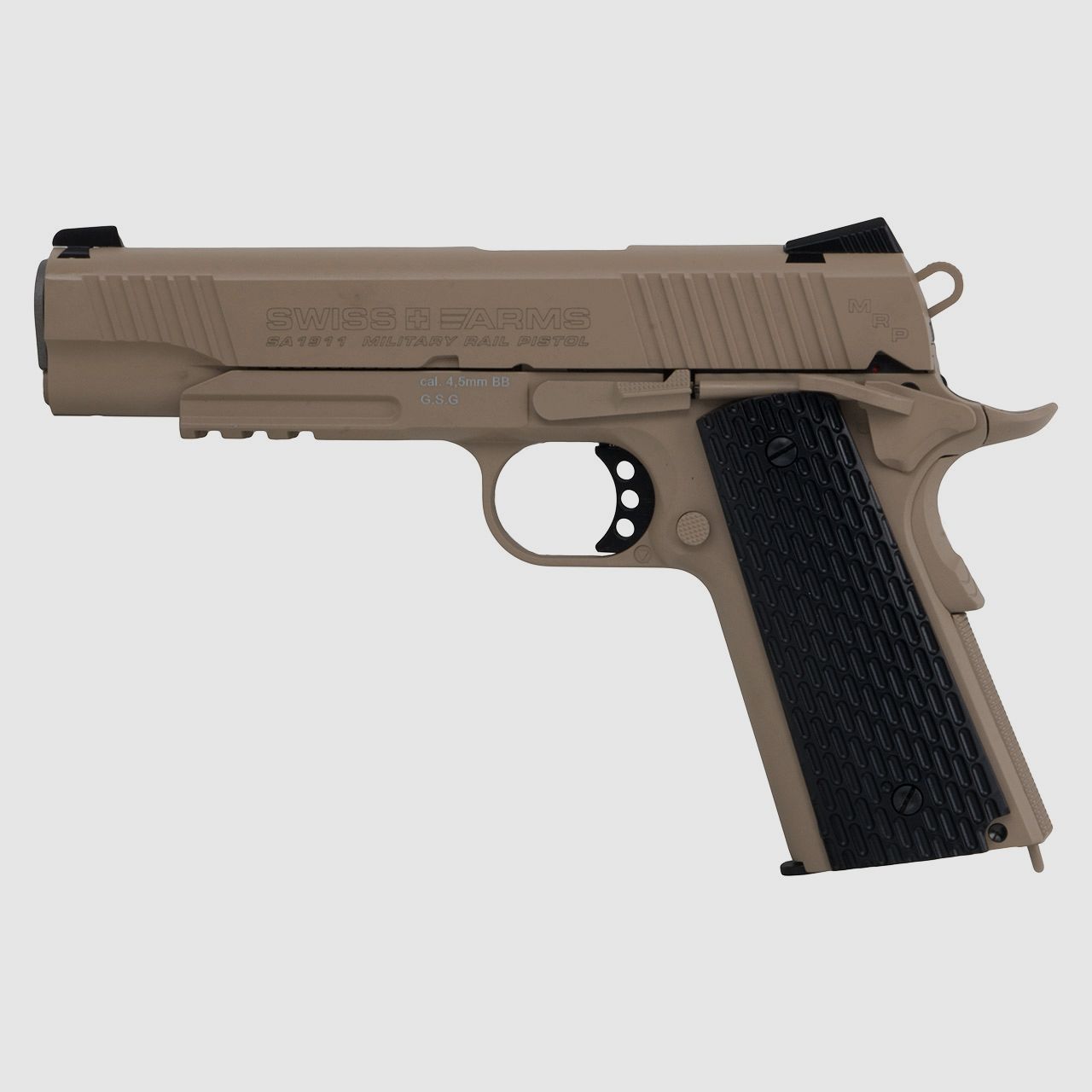 CO2 Pistole Swiss Arms P1911 Tan Blow Back Vollmetall Kaliber 4,5 mm BB (P18)