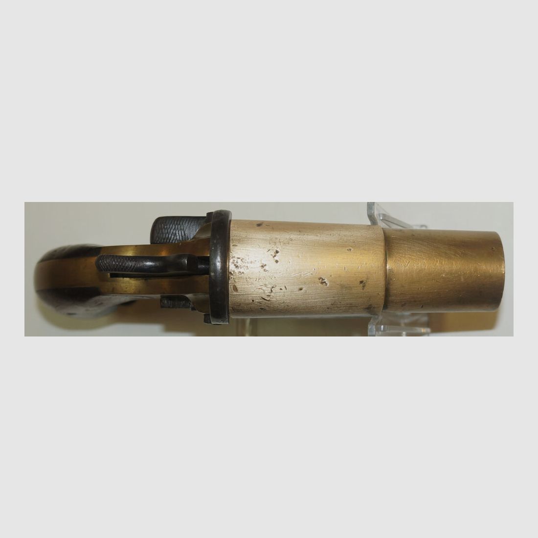 Cogswell & Harrison flare gun, Cogswell & Harrison, brass barrel and housing, small defect (spring break)