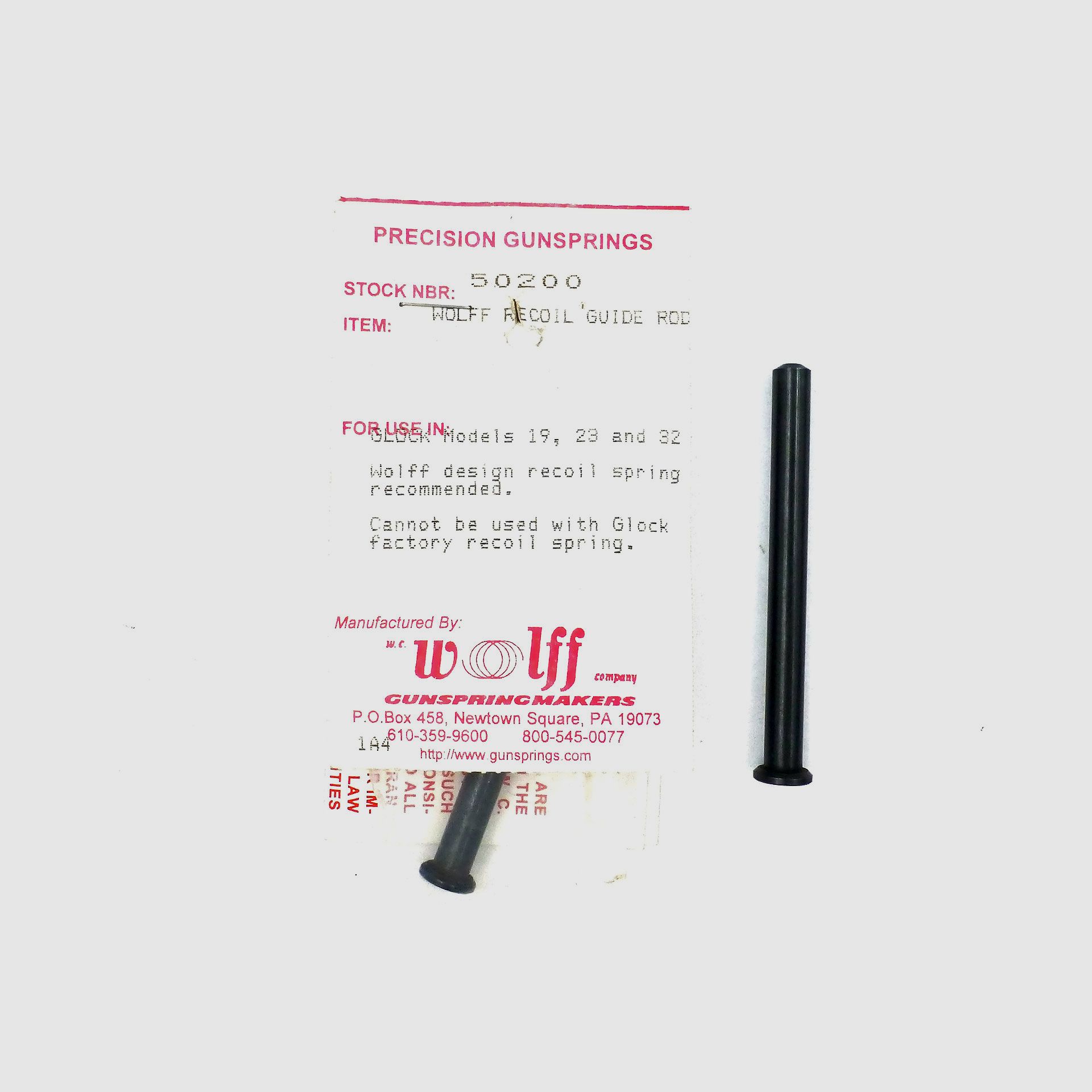 WOLFF Führungsstange Rückholfeder für Glock 19 Gen1-3