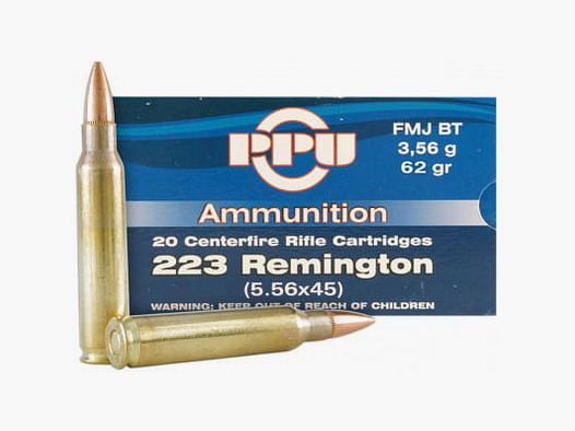 Amunicja PPU kal. .223 Rem. 3,56 g, 62 gr, opakowanie 20 szt.