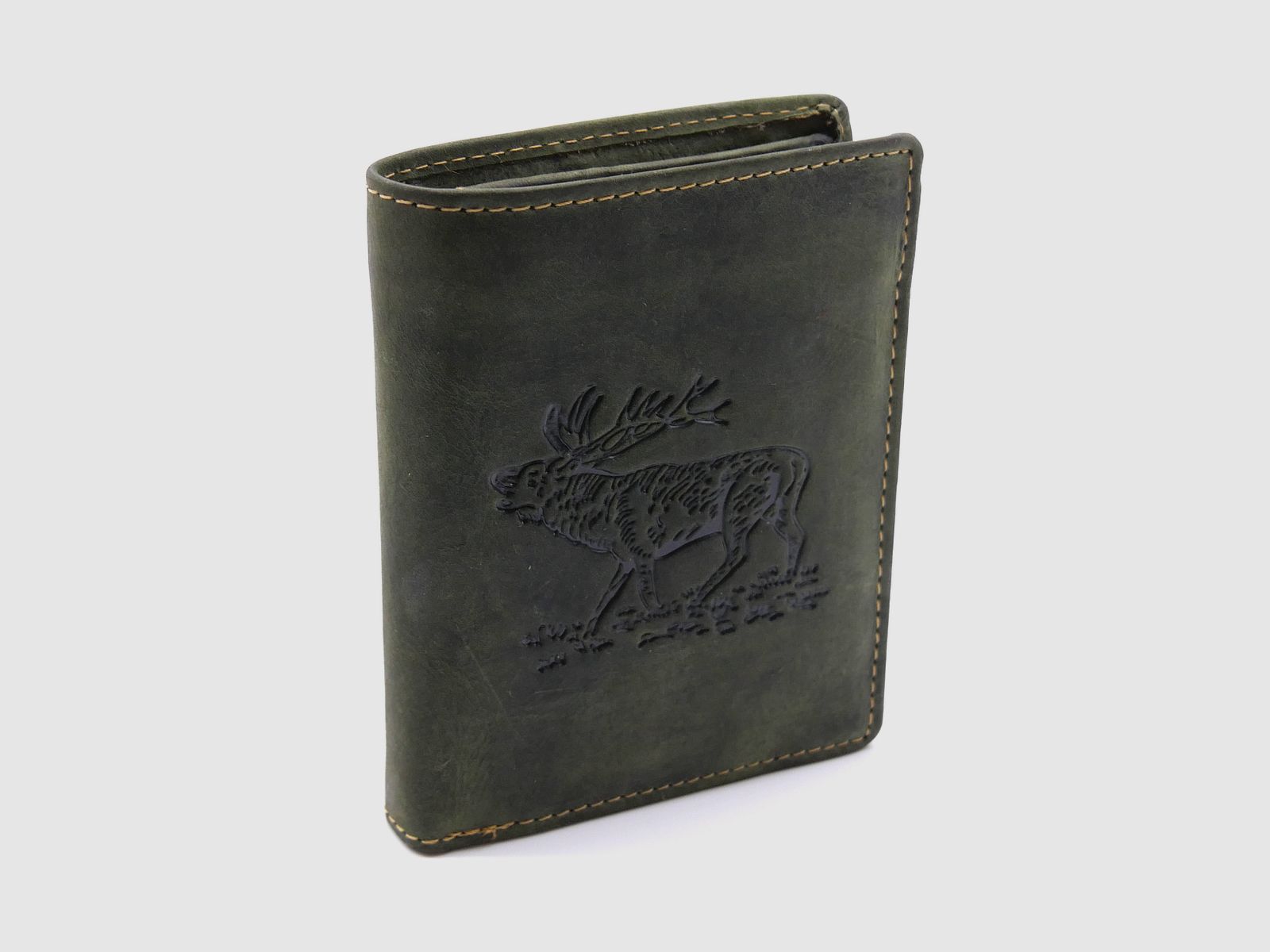 Greenburry Leder Geldbörse olive Hirsch Vintage Animal 1701-stag-30