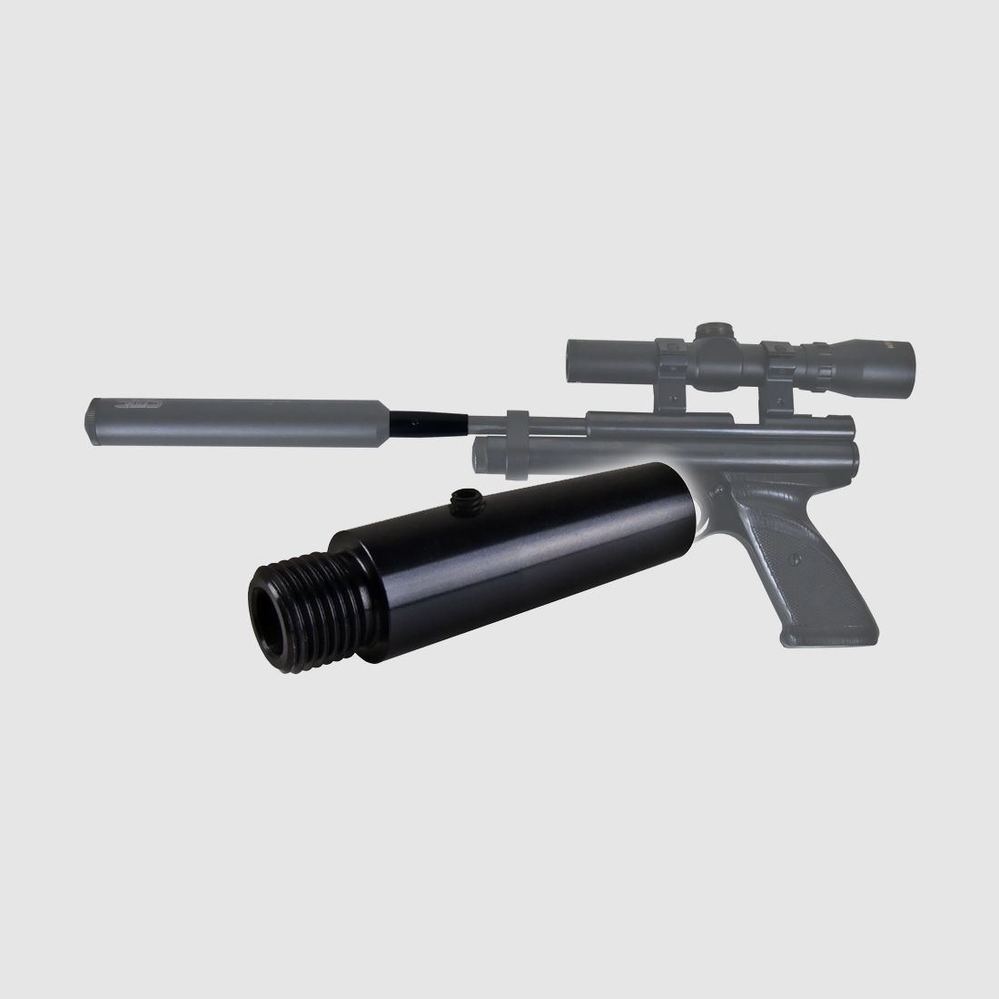 1/2 UNF Universal- SchalldĂ¤mpferadapter fĂĽr LĂ¤ufe mit 11,05 mm Durchmesser, passend fĂĽr z.B. Crosman 2240