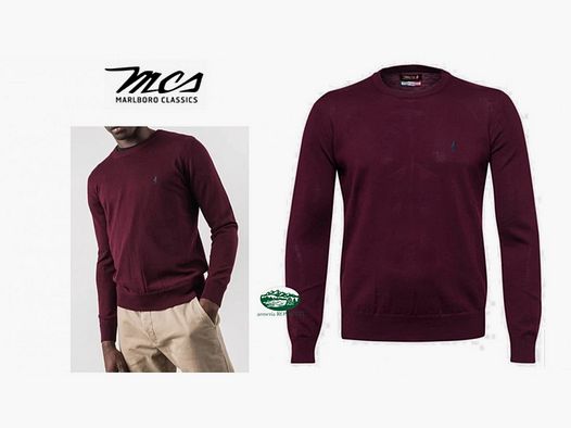 MCS Rundhals-Pullover aus Merinowolle 05029