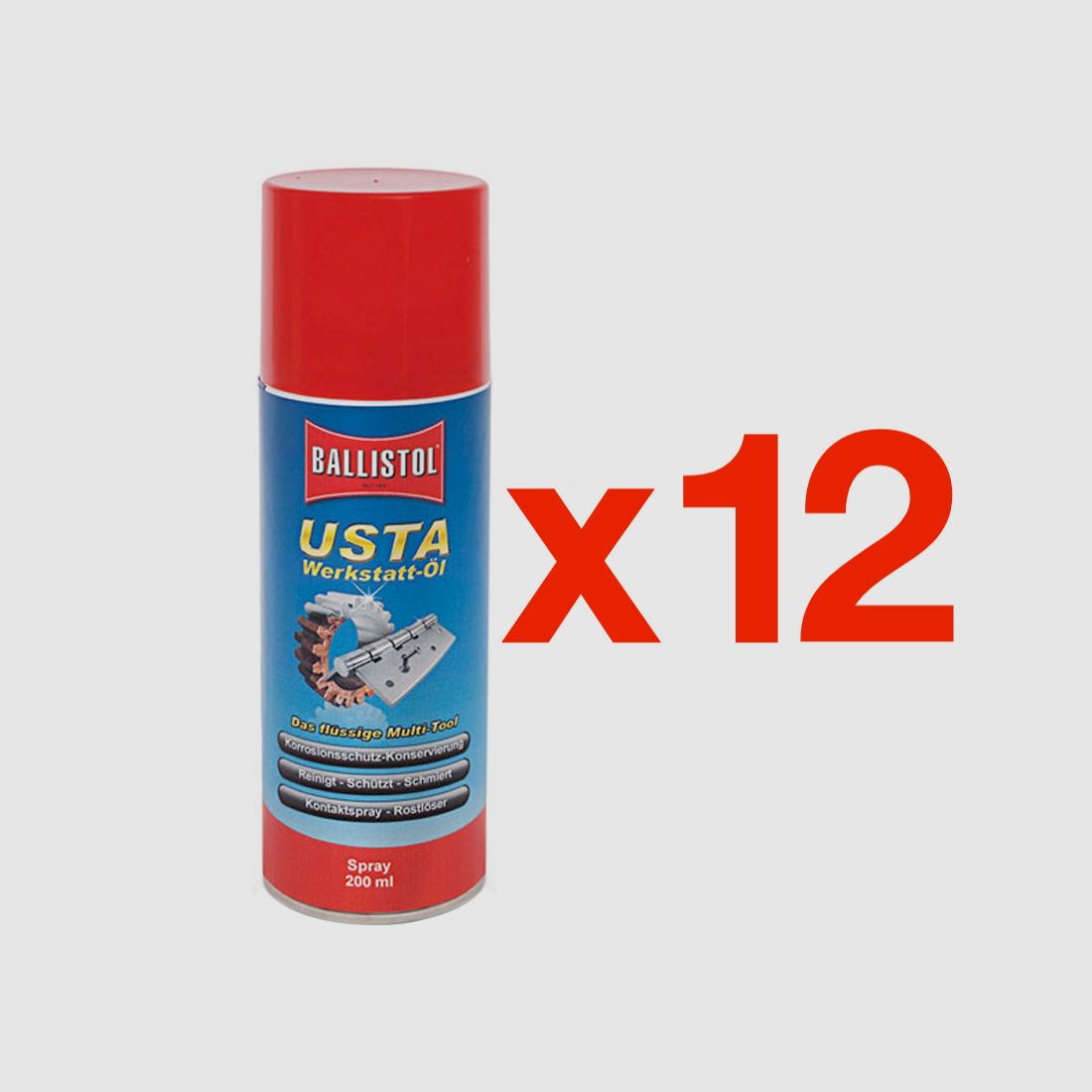 Huile en spray Ballistol Usta 200 ml, boîte de 12 pièces