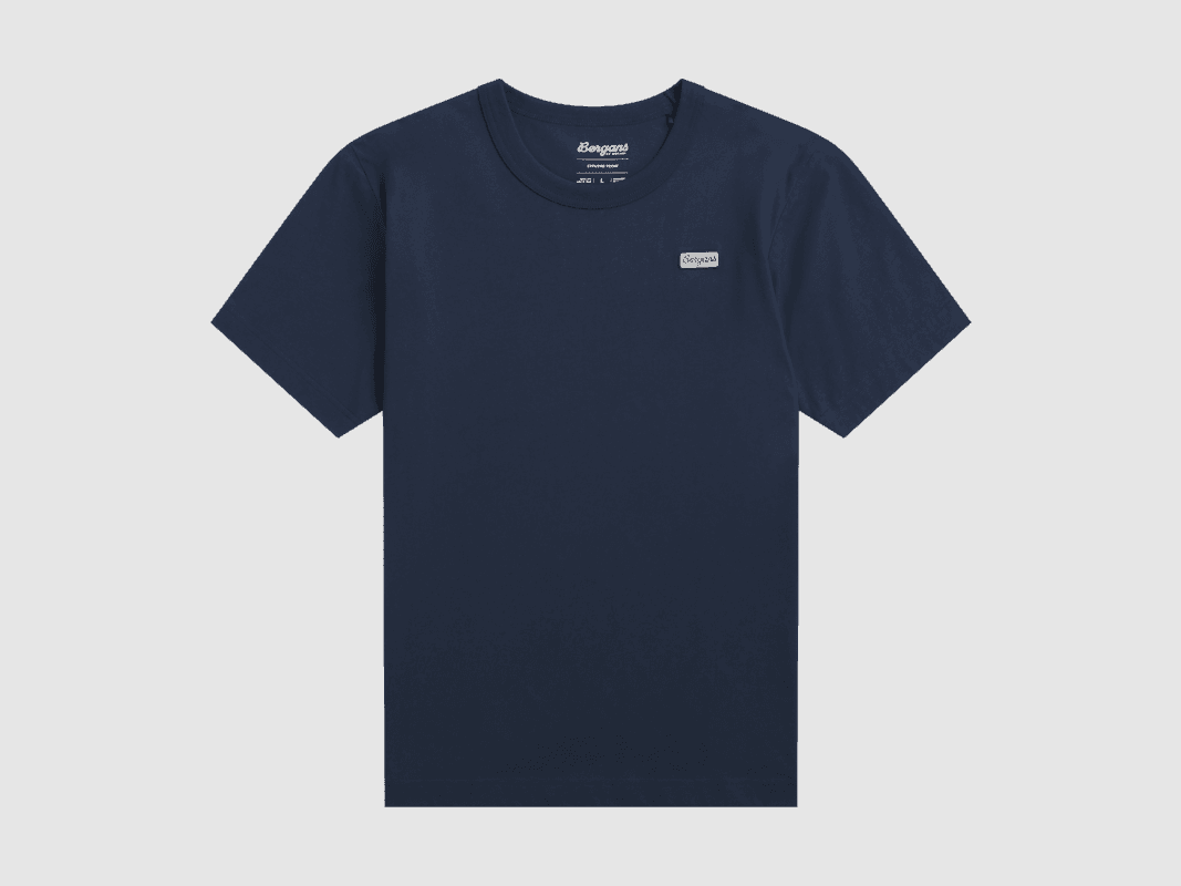 Bergans Logo T-shirt in Cotone Uomo Blu Navy L