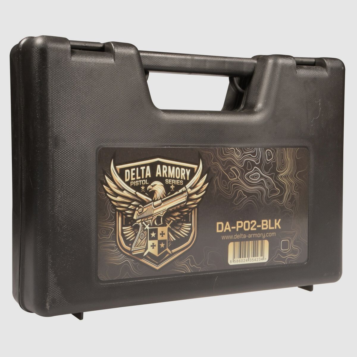 P02 GBB Pistola Airsoft con Grip Stippling en Negro | Delta Armory