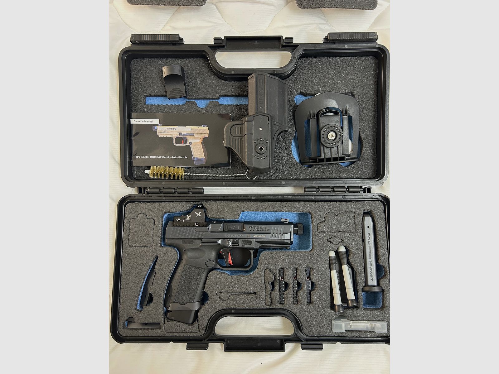 Canik TP9 Elite Combat Black Schwarz Pistole Kaliber 9mm Luger + DDSight Mini RedDot Visier