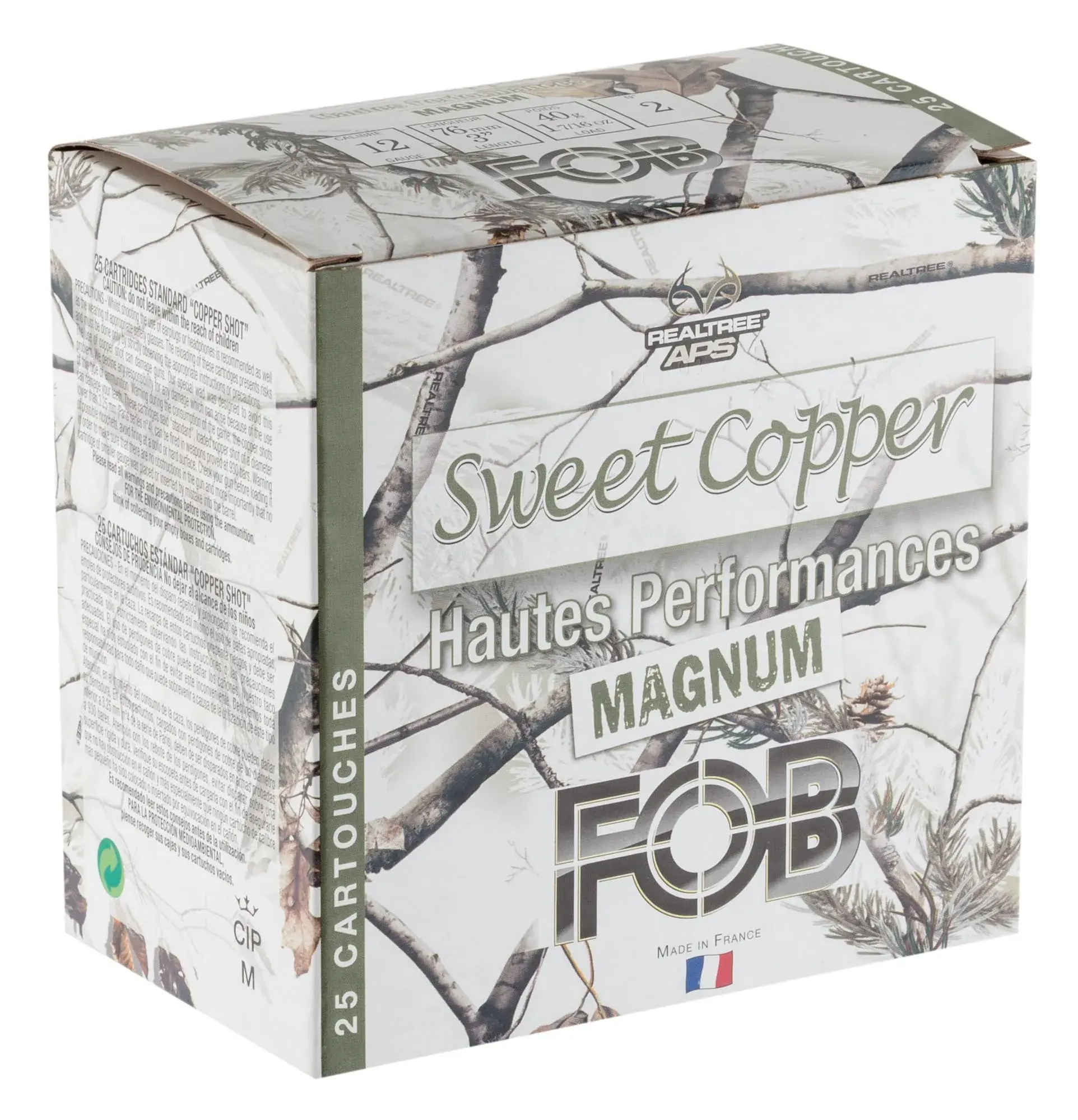 Jagdbüchsenpatrone Fob Sweet Copper Magnum 40 Kaliber 12/76, Bild 2 von 4