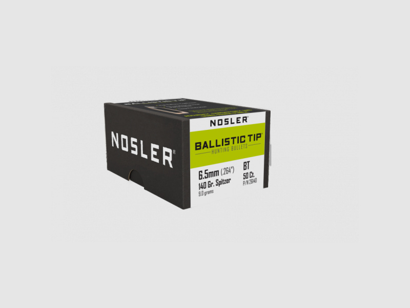 NOSLER BALLISTIC TIP HUNTING GESCHOSSE - 6,5MM / .264 - 140 GRS. - 50 STÜCK