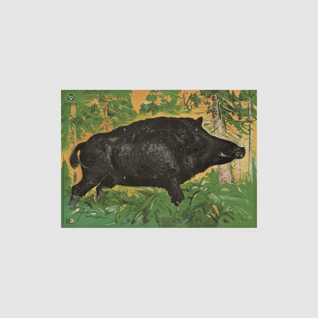 DJV-Wildscheibe Nr. 2 (Überläufer, 100m)