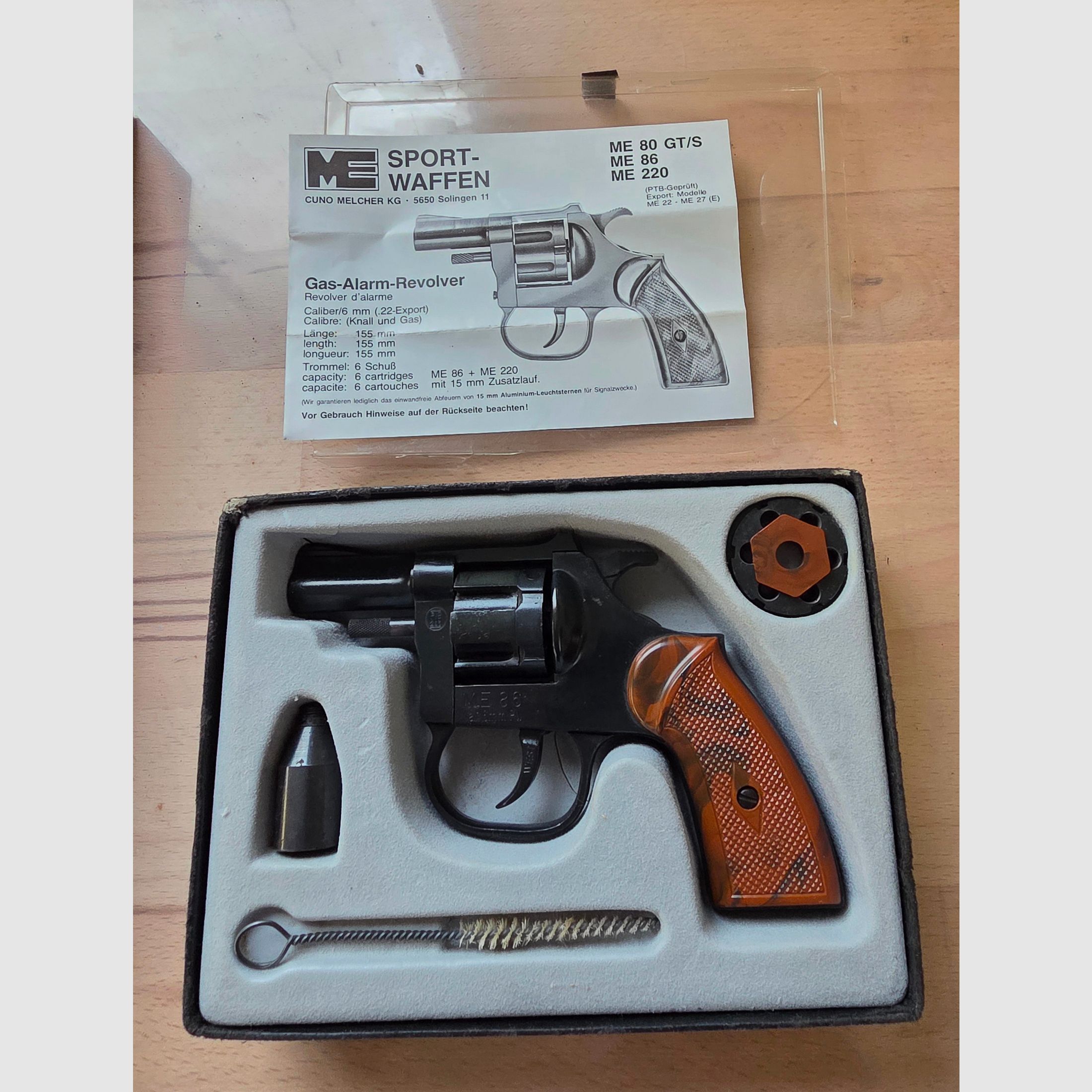 SRS Revolver ME 86 in caliber 6mm Flobert in original packaging Cuno Melcher