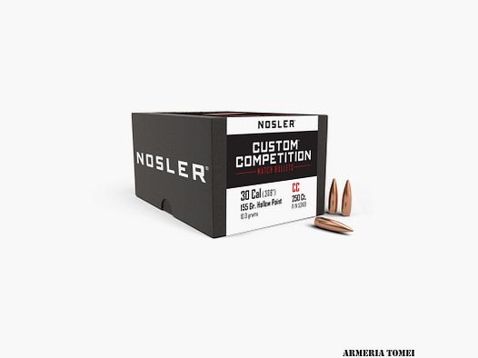 RELOADING BULLE – NOSLER – 30 Caliber 155gr HPBT Custom Competition® (250PCS)