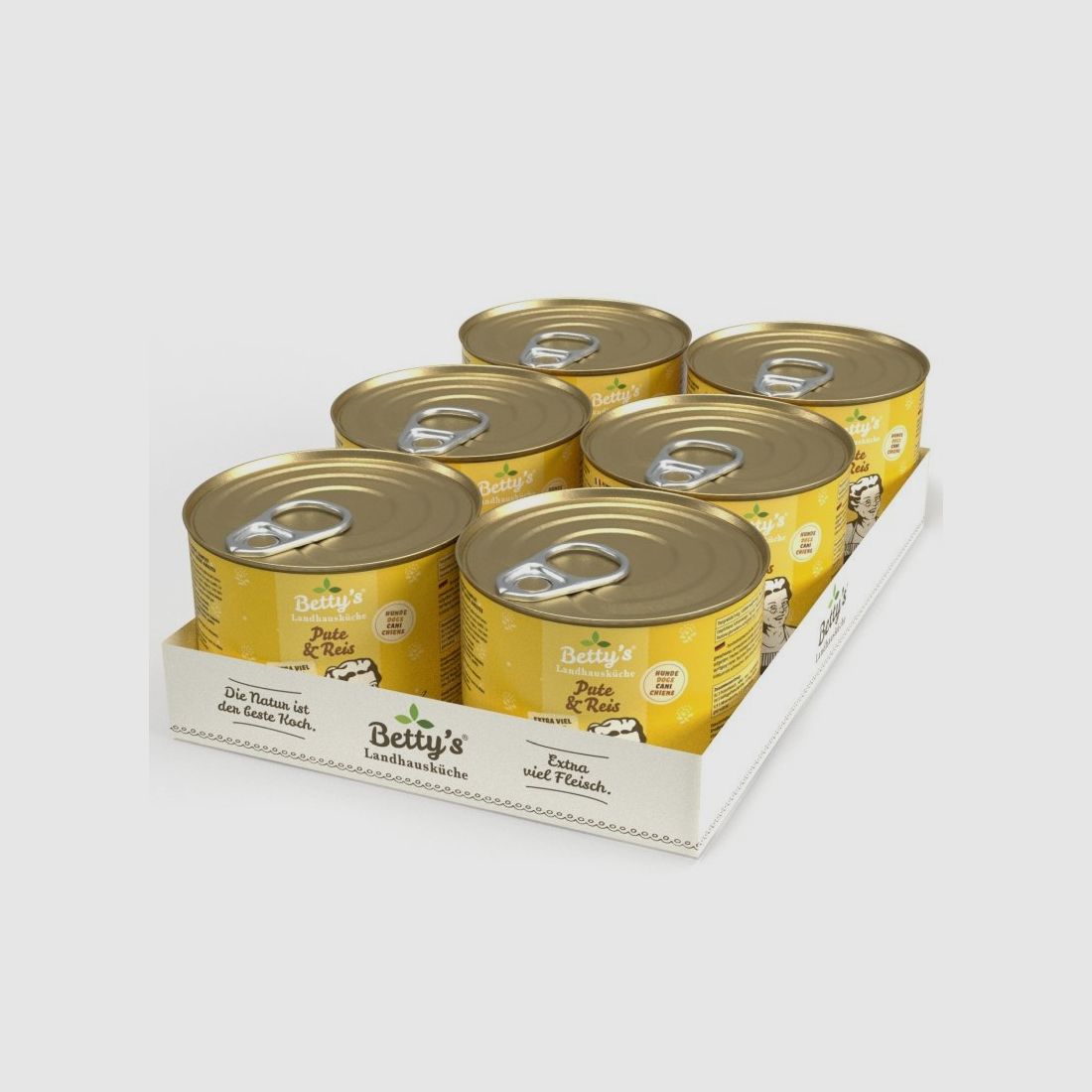 Betty`s Landhausküche Hundefutter Pute & Reis 6x 200g