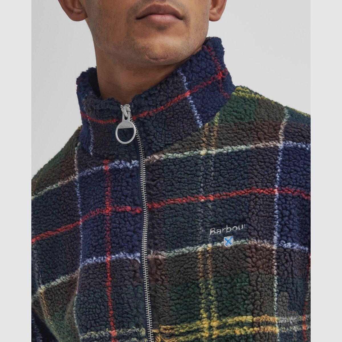 BARBOUR Fleece Jacket Tartan Sherpa Classic Tartan