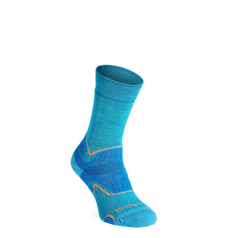 Bridgedale – Women's hiking socks, turquoise, Mid Weight Performence Boot