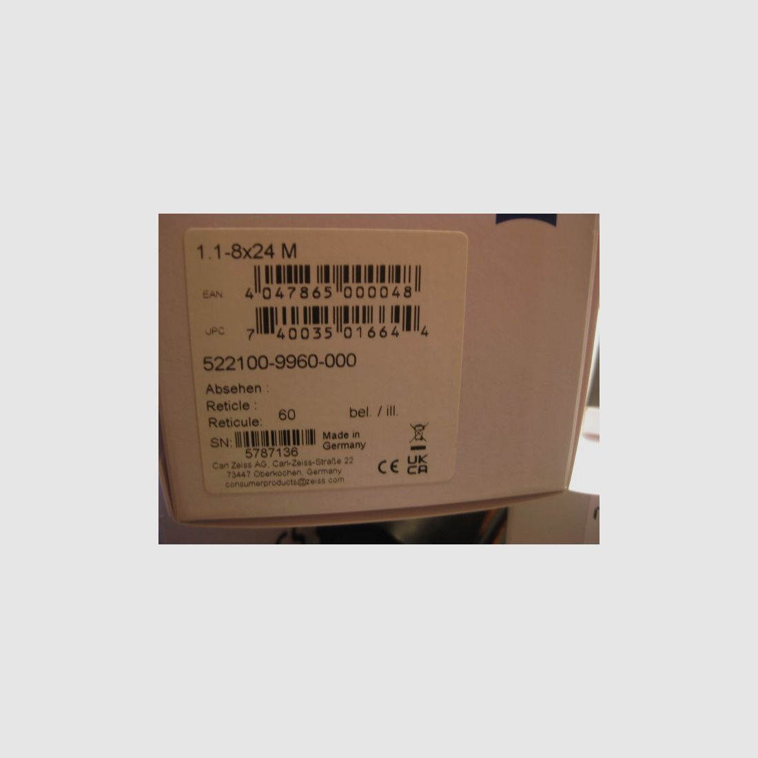 ¡MEJORES PRECIOS ABSOLUTOS para "NUEVO" ZEISS V6 y V8! V6 1,1-6x24 M o V8 1,1-8x24 M o V6 2,5-15x56 M o V6 2-12x50 M cada uno con Abs-60 y RAIL INTERIOR!!! No Swarovski -Z6i-Z8i-LEICA-SAUER-MAUSER-Blaser-Schmidt&Bender-GPO etc.