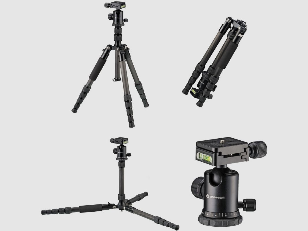 Carbonstativ für Fotografie BRESSER BR-2205-N1 bis 8 kg, nutzbar als Bodystativ und Dreibeinstativ, Bild 2 von 13