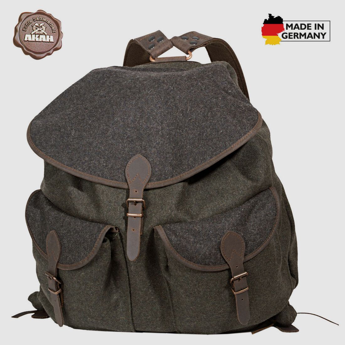 AKAH Loden-Rucksack grün/grau