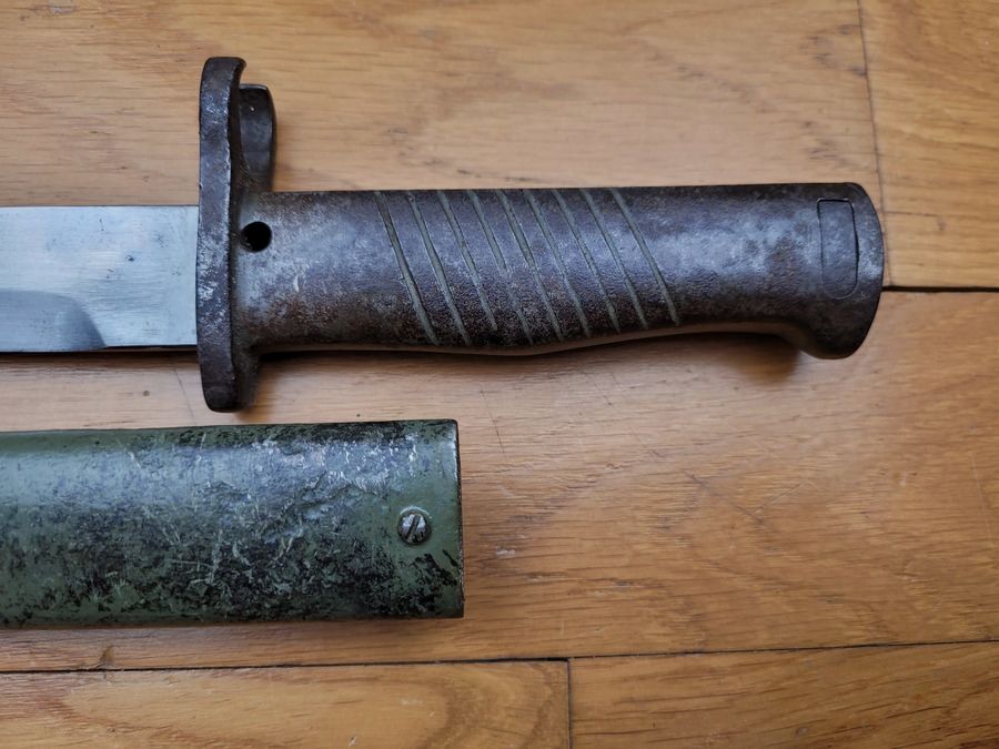 Mooie Duitse vervangingsbayonet – EB50 bij Carter – Lemmet ZONDER holle snedes – Vervangende schede – TBE ++, afbeelding 8 van 14
