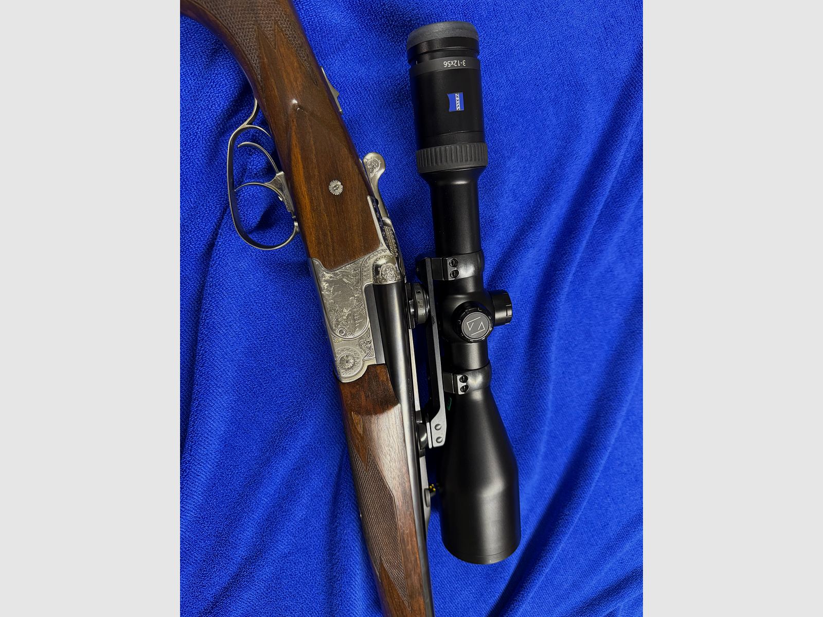 Merkel Doppelbüchsdrilling DR 961L con visor ZEISS Victory HT 3-12x56