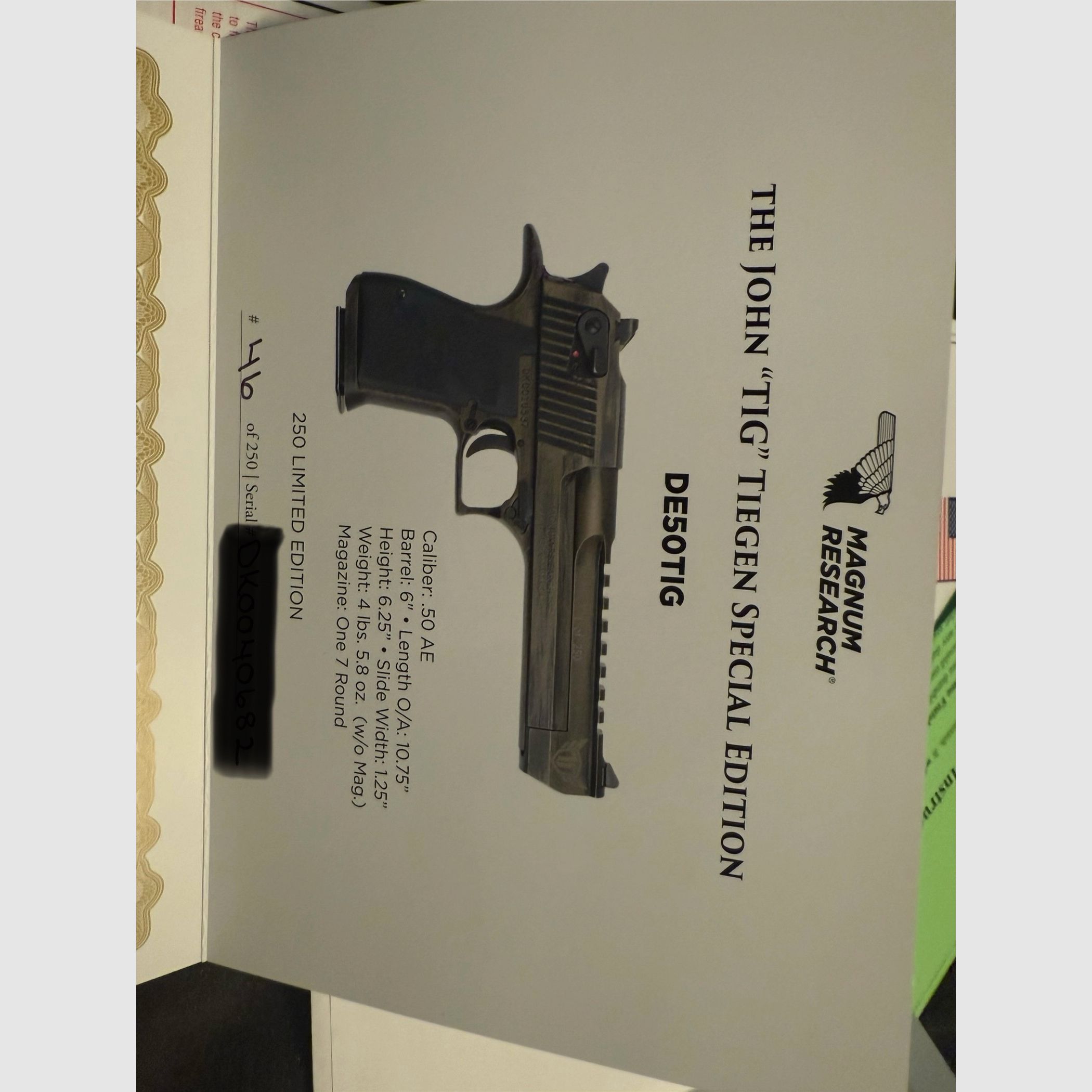 Desert Eagle 50AE TIG 46/250