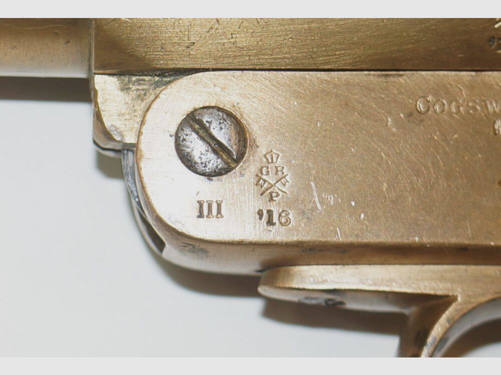 Cogswell & Harrison flare gun, Cogswell & Harrison, brass barrel and housing, small defect (spring break)