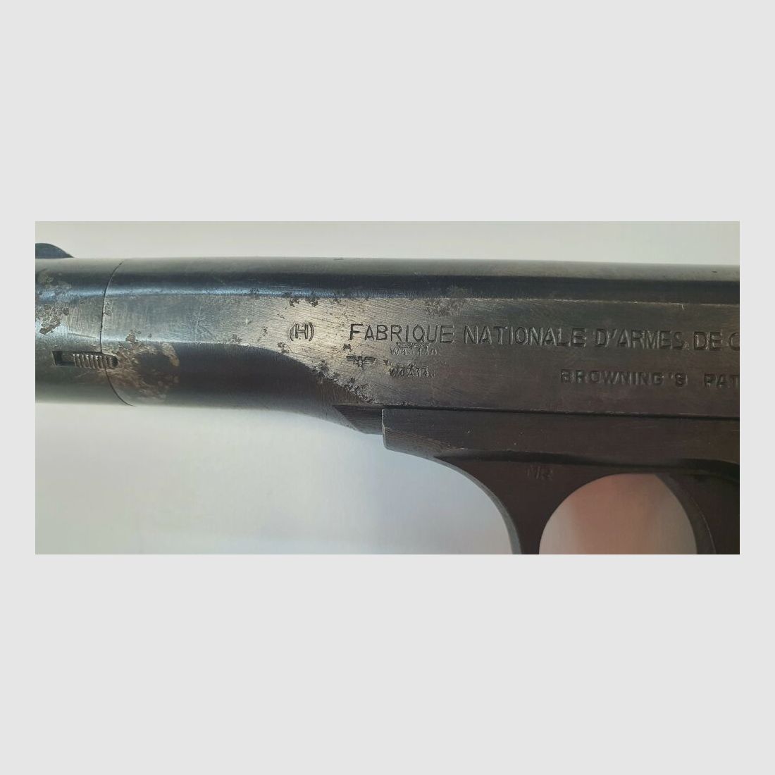 FABRIQUE NATIONALE D'ARMES DE GUERRE HERSTAL BELGIQUE! Przedmiot kolekcjonerski! Pistolet samopowtarzalny FN - 7.65mm Browning - Broń trofealna, zdjęcie 5 z 10