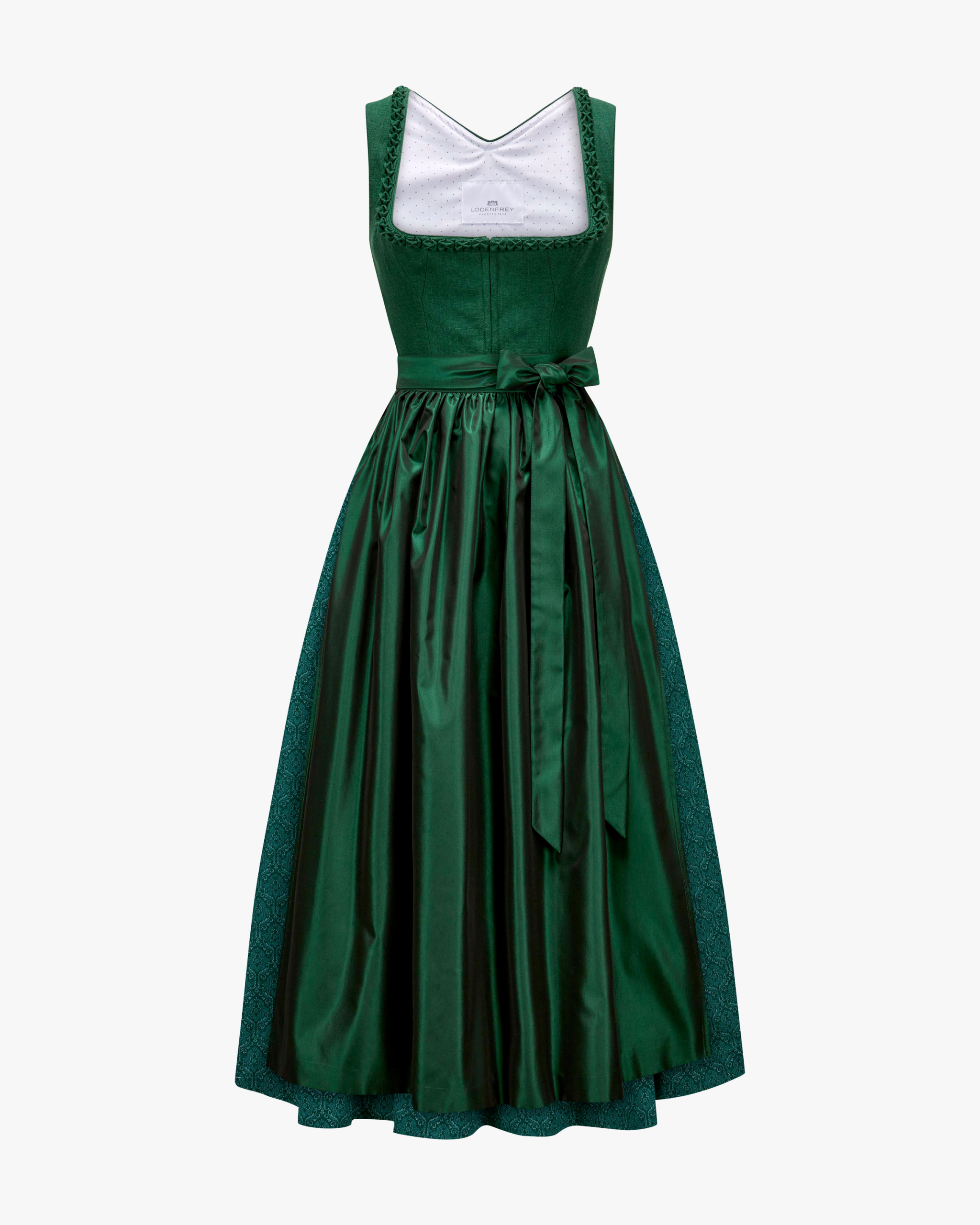 LODENFREY Munich 1842 dirndl long avec tablier en vert, image 1 sur 4