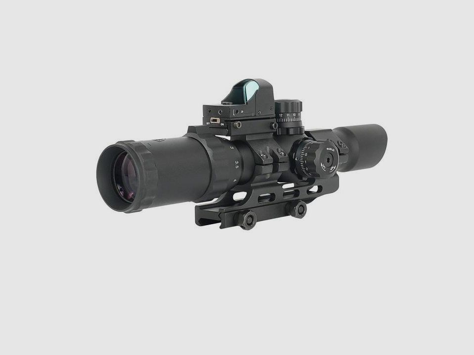 Zielfernrohr Assault Optic 1-4X28 LPVO mit Mil-Dot-Absehen + Reflexvisier, Bild 4 von 6