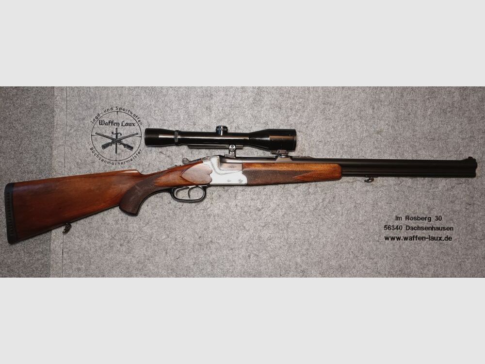 Meuter Solingen boksgeweer vergelijkbaar met Heym model 55 met richtkijker 6x42, afbeelding 2 van 10