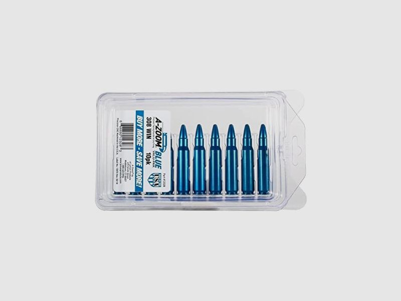 A-Zoom Cartucce fittizie in alluminio anodizzato .308 Win. 10 pezzi