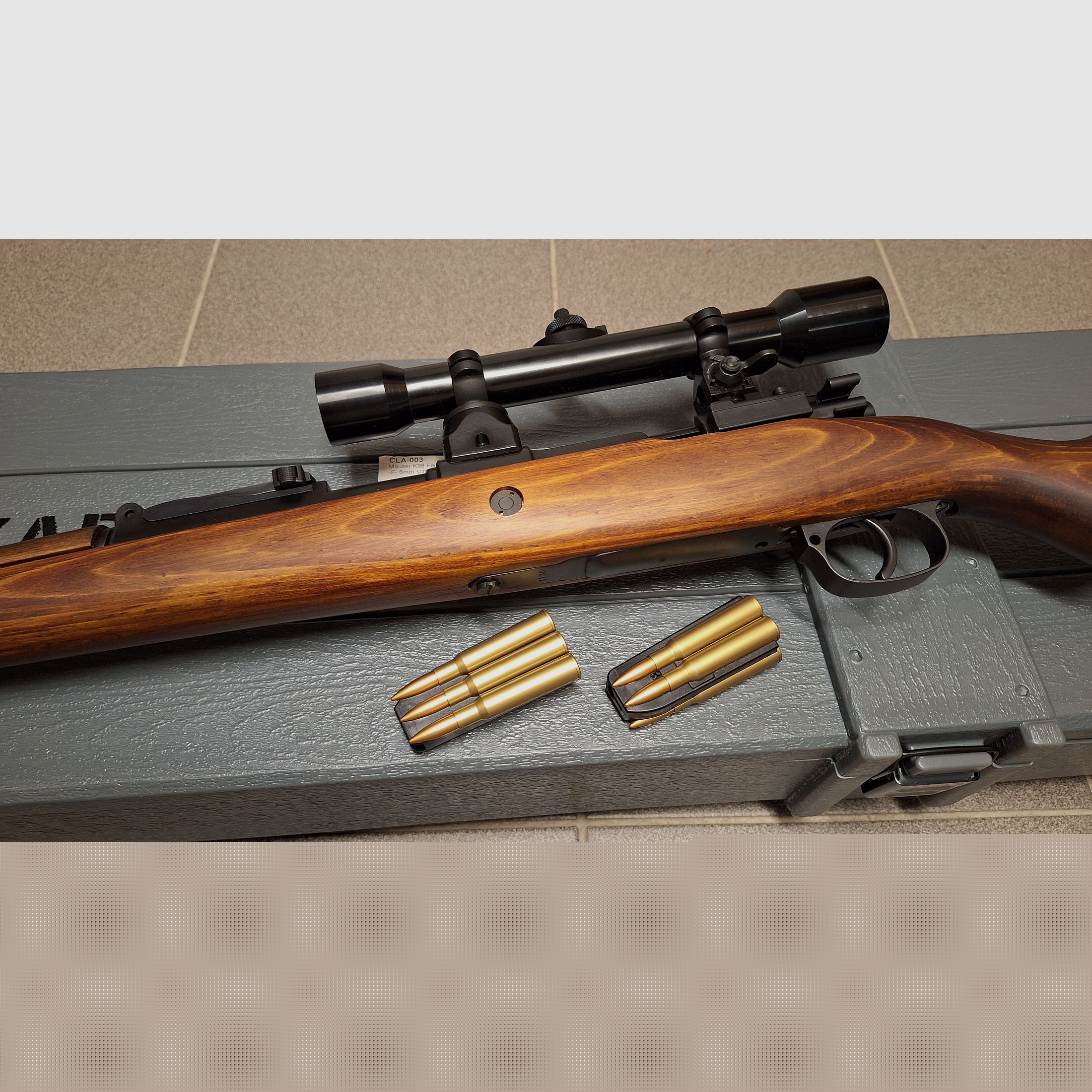 Ares Mauser Karabiner 98K acero rifle de cerrojo con ZF39 6mm BB madera real + caja de armas - ¡NUEVO!