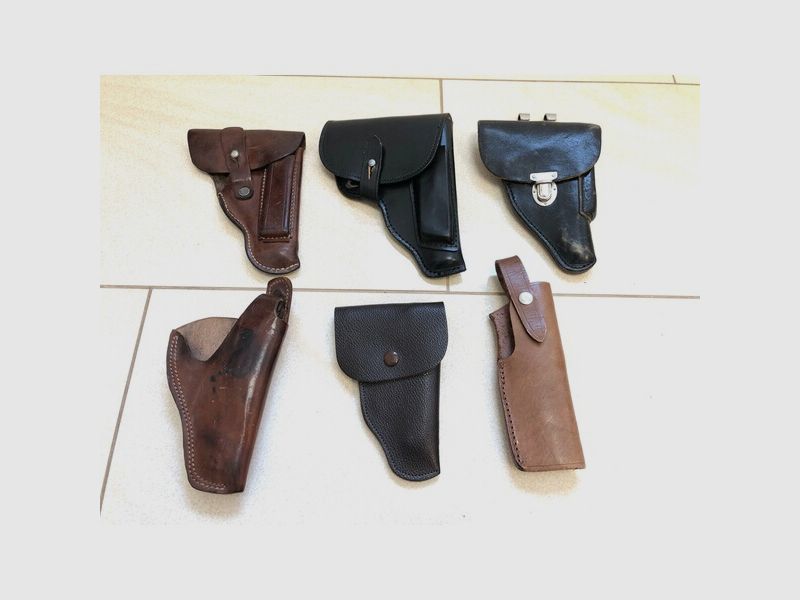 ••• Konvolut Lederholster 6 Stück - Pistole & Revolver •••
