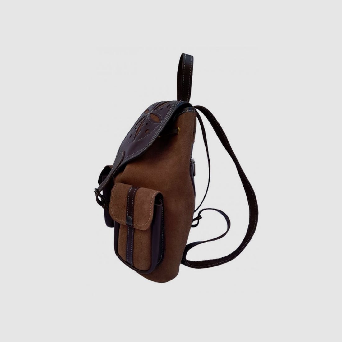 Sac à dos pour femme combiné avec tissu embossé et deux poches, image 3 sur 5