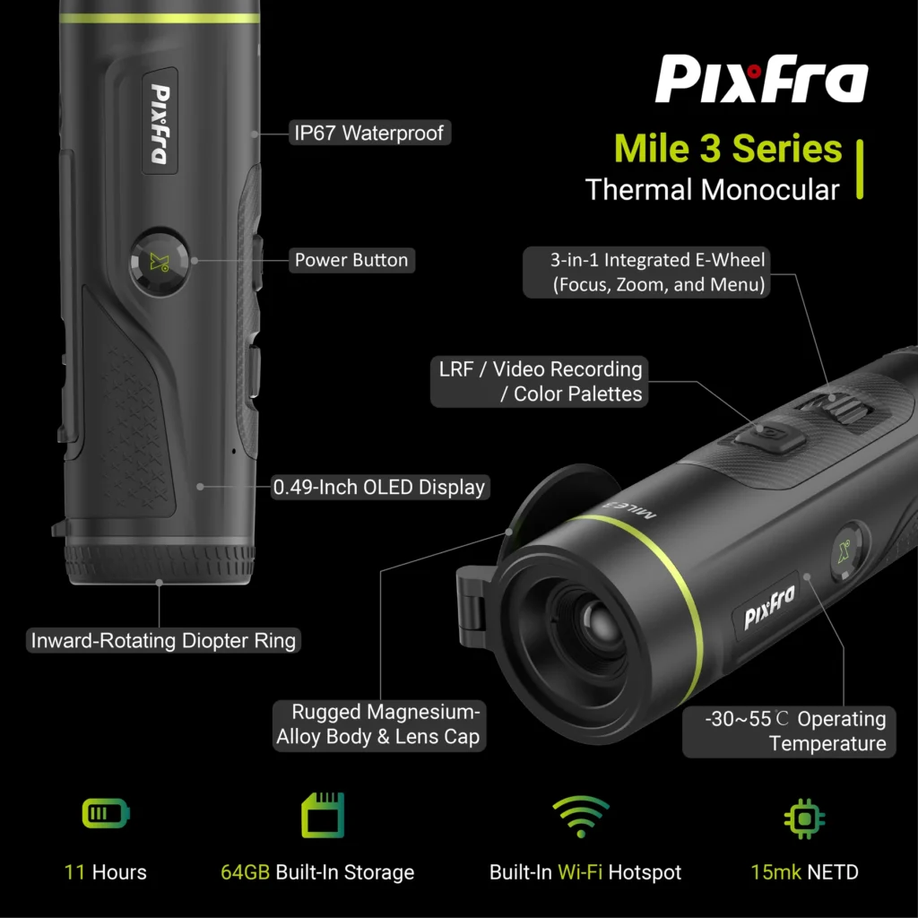 Pixfra Mile 3 Termisk Spotter | 640x512 | 25mm | LRF, billede 5 af 5