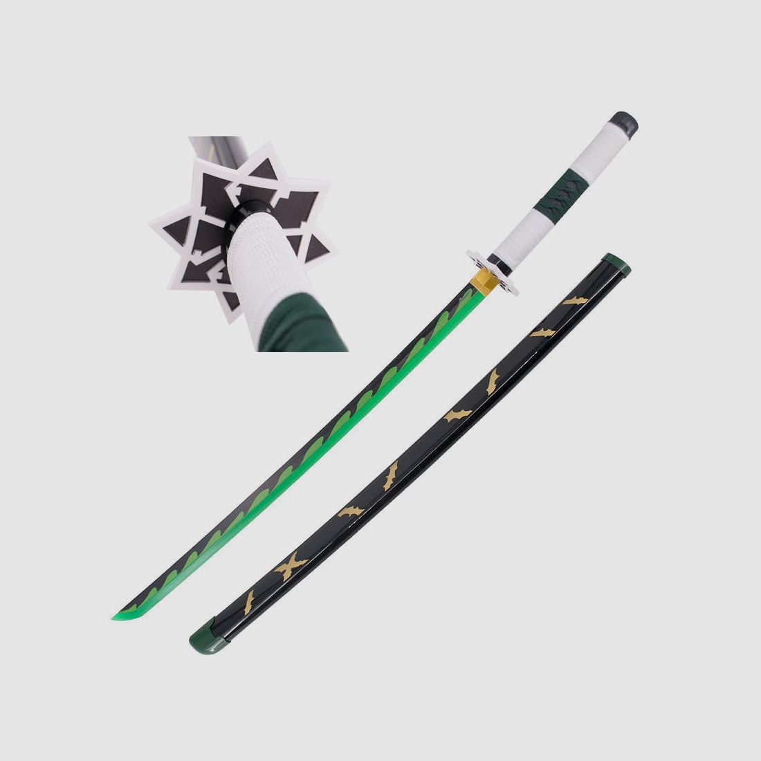 Katana en bambou épée lumineuse Sanemi Shinazugawa