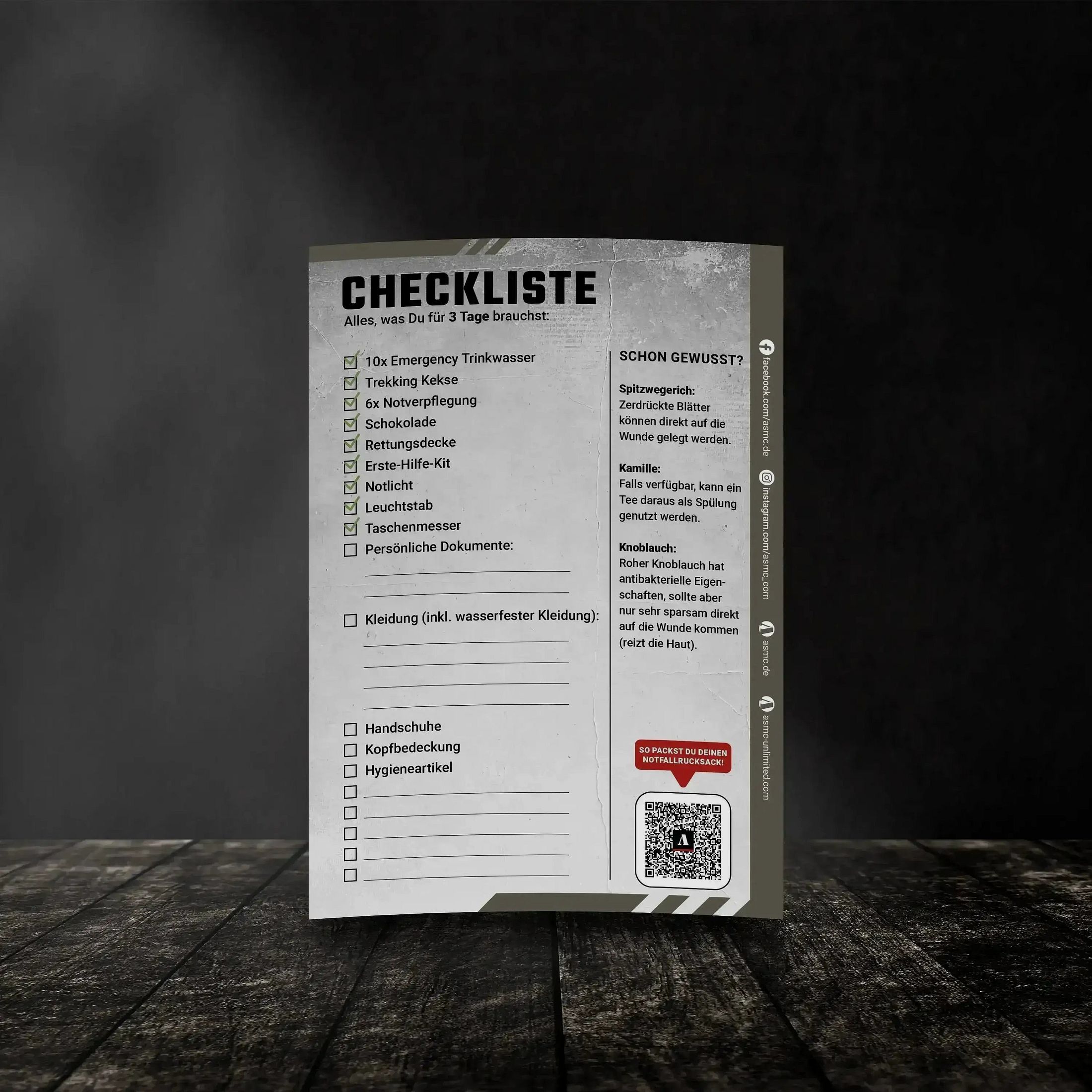 Checklist Escape Backpack Small - 3 Days