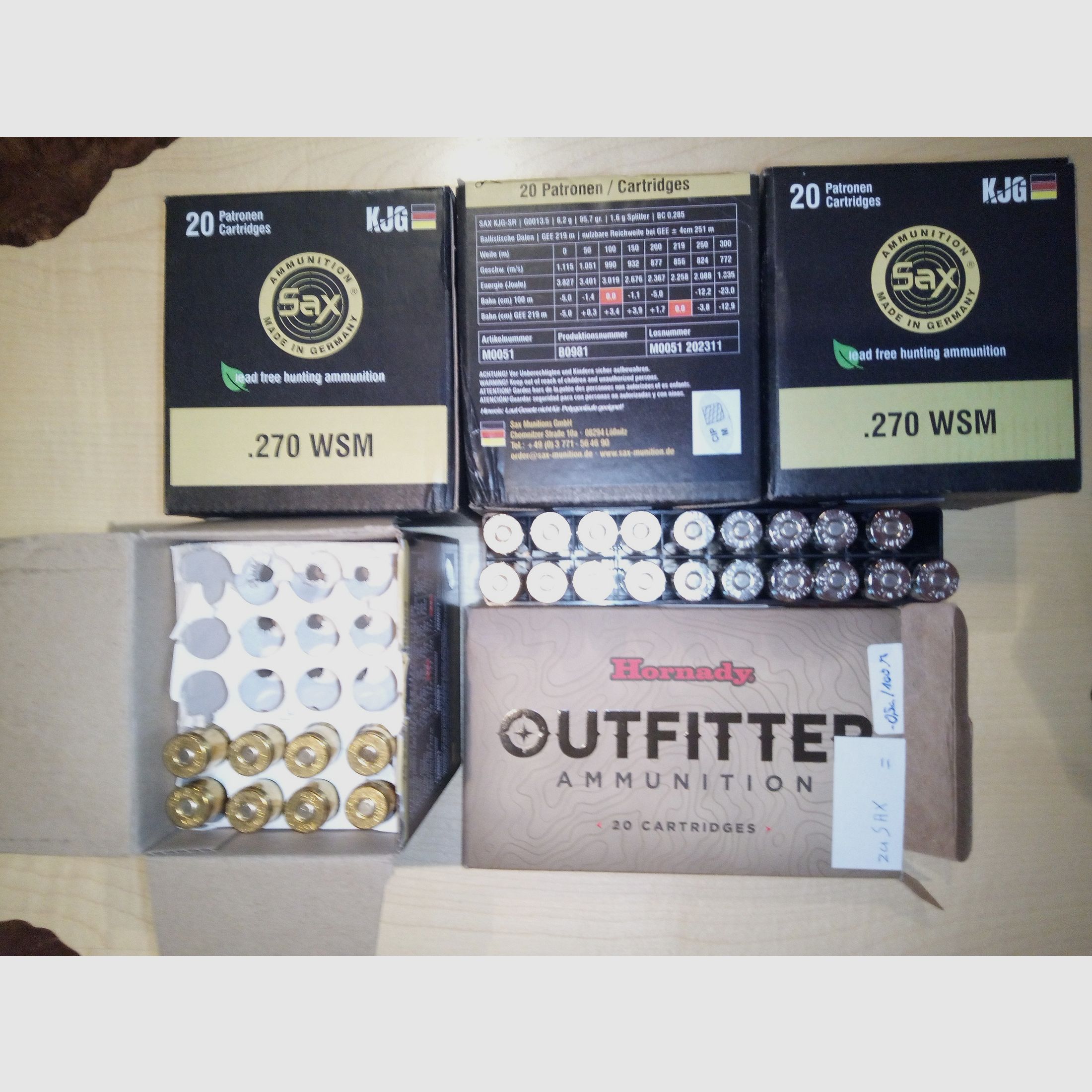 .270 WSM SAX und Hornady Outfitter als Munitionslos