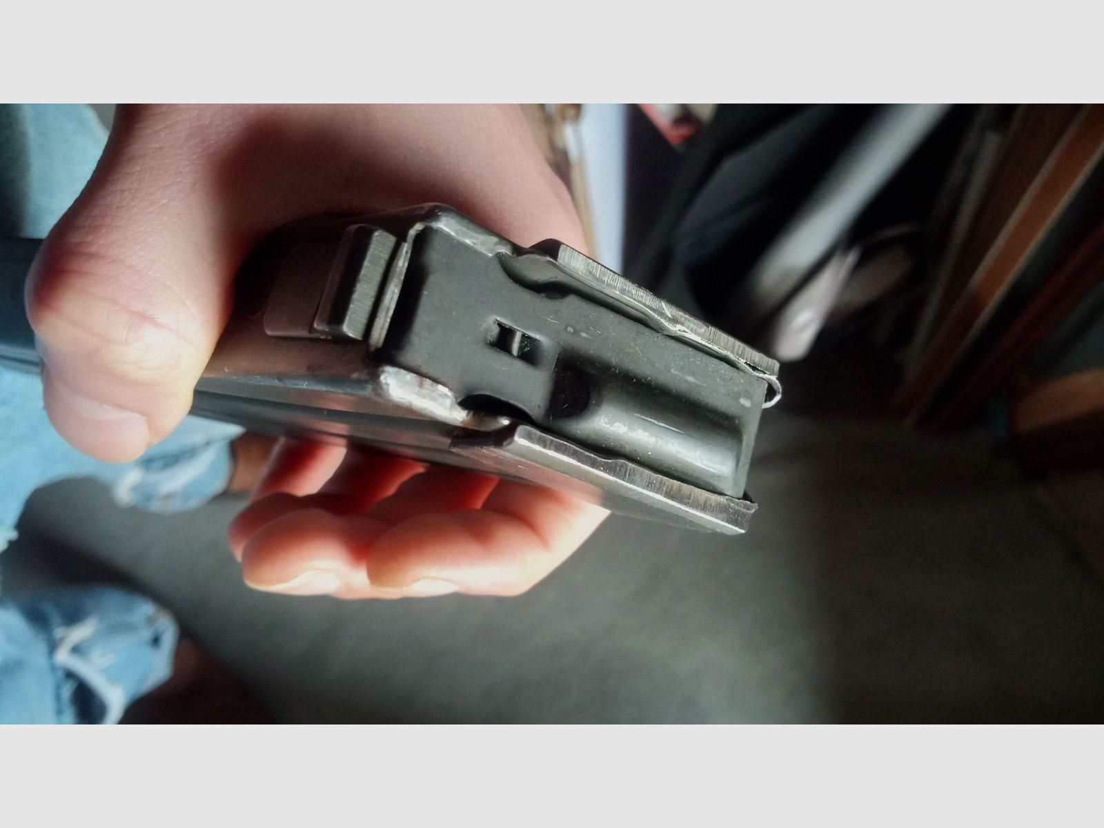 Galil 5.56 AK steel decorative magazine gray phosphated (non-functional/deactivated) / fits in AKM AK47 magazine thus also GSG Cybergun China-Yunker and Gillman Yunker