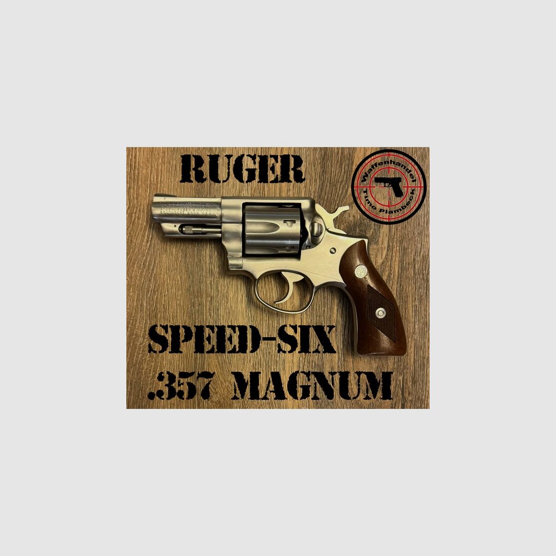 Revolver  RUGER Mod. Speed-Six  mit 2,75"-Lauf  im Kaliber .357 Magnum  in Stainless Steel