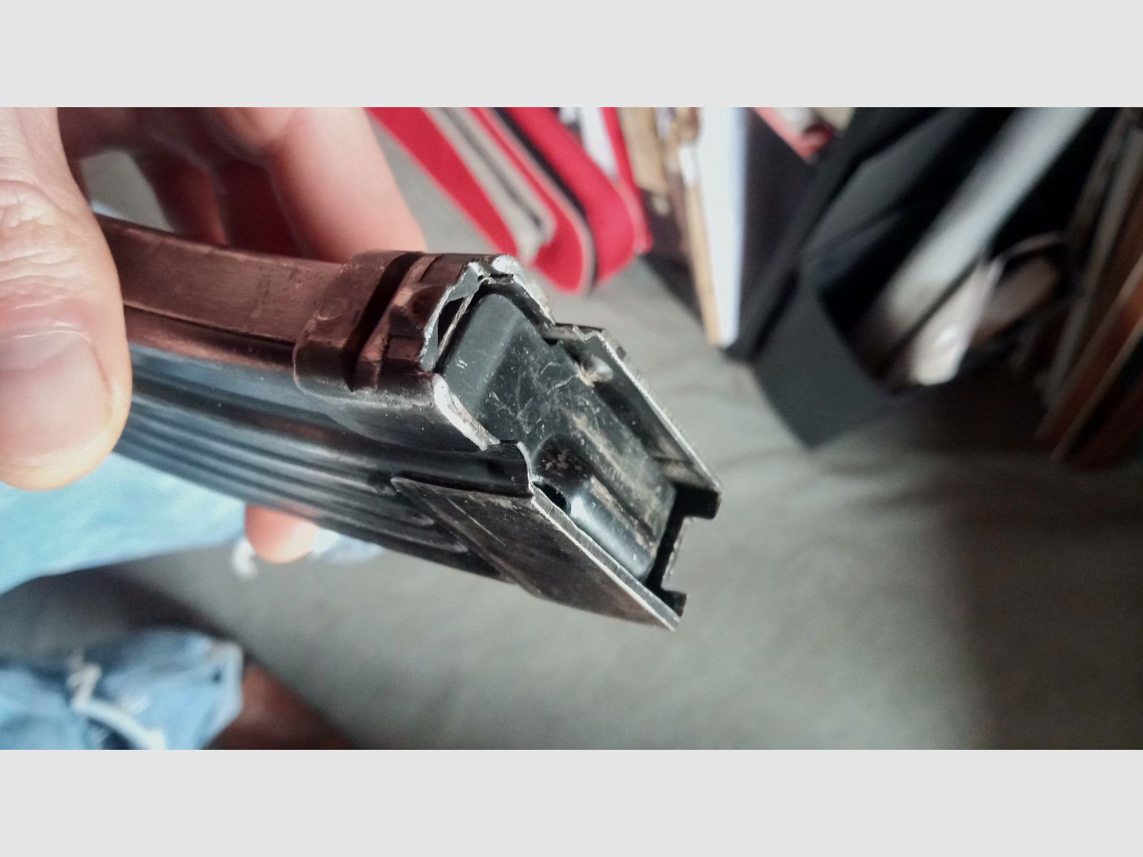 Bardzo prawdopodobnie wczesny polski kbkg wz. 60 / AK47 stalowy deko magazynek (nieużyteczny/dezaktywowany) // KBK AKGN WZ.60 / pasuje również do GSG Co2 Cybergun zwanej China-Yunker