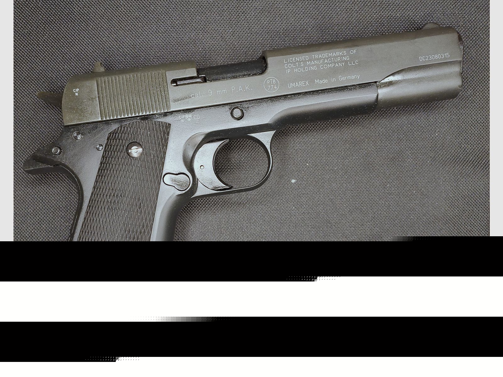 Colt Government 1911 A1 Pistolet alarmowy 9mm P.A.K. (PTB 774)