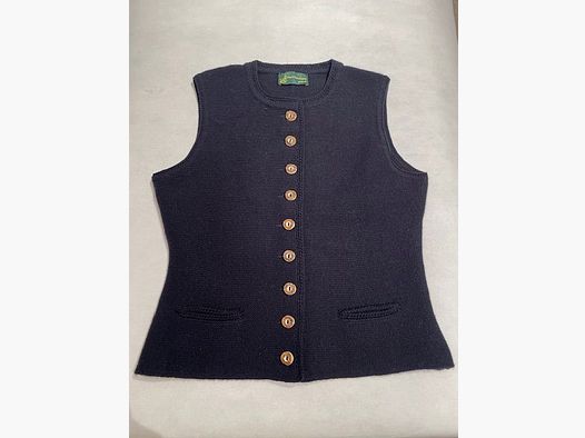 Gilet in lana merino blu scuro